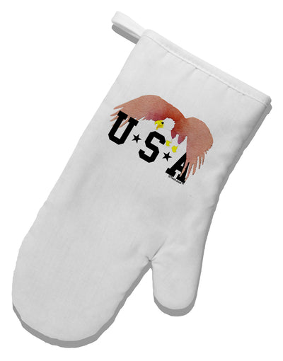 Bald Eagle USA White Printed Fabric Oven Mitt by TooLoud-Oven Mitt-TooLoud-White-Davson Sales