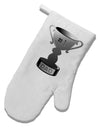 Number One Dad Trophy - Grayscale White Printed Fabric Oven Mitt-Oven Mitt-TooLoud-White-Davson Sales