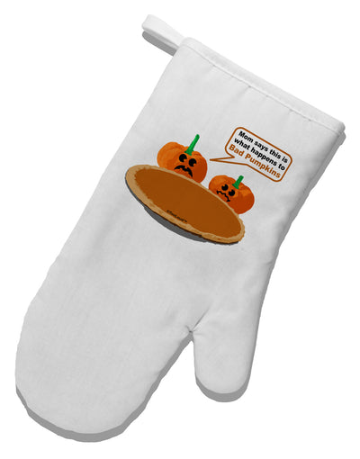 Bad Pumpkins White Printed Fabric Oven Mitt-Oven Mitt-TooLoud-White-Davson Sales