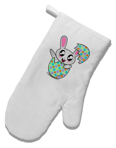 Bunny Hatching From Egg White Printed Fabric Oven Mitt-Oven Mitt-TooLoud-White-Davson Sales