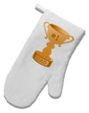 Number One Dad Trophy White Printed Fabric Oven Mitt-Oven Mitt-TooLoud-White-Davson Sales