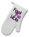 Feel The Vibe White Printed Fabric Oven Mitt-Oven Mitt-TooLoud-White-Davson Sales