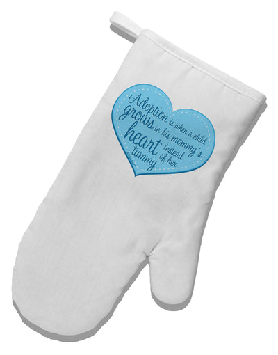 Adoption is When - Mom and Son Quote White Printed Fabric Oven Mitt by TooLoud-Oven Mitt-TooLoud-White-Davson Sales