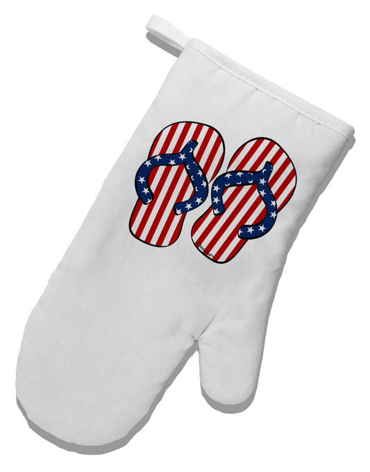 Stars and Stripes Flip Flops White Printed Fabric Oven Mitt-Oven Mitt-TooLoud-White-Davson Sales