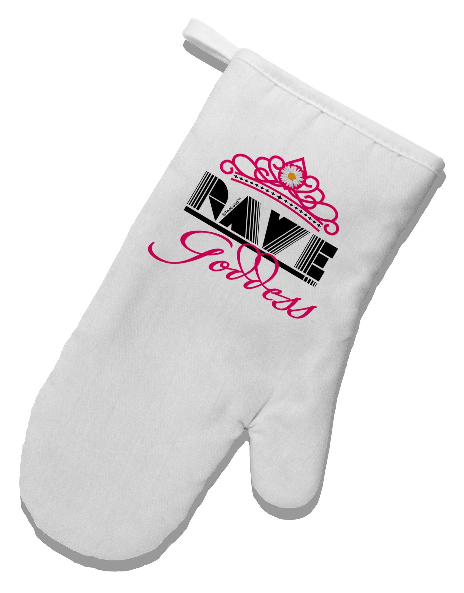 Rave Goddess White Printed Fabric Oven Mitt-Oven Mitt-TooLoud-White-Davson Sales