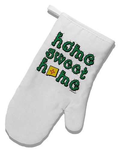 Home Sweet Home - New Mexico - Cactus and State Flag White Printed Fabric Oven Mitt by TooLoud-Oven Mitt-TooLoud-White-Davson Sales