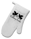 Four Calling Birds Text White Printed Fabric Oven Mitt-Oven Mitt-TooLoud-White-Davson Sales