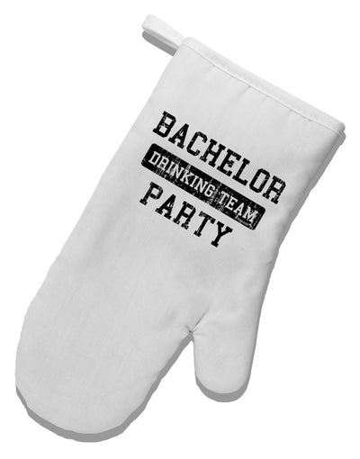 Bachelor Party Drinking Team - Distressed White Printed Fabric Oven Mitt-Oven Mitt-TooLoud-White-Davson Sales