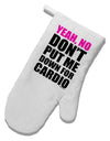 Yeah No Don't Put Me Down For Cardio White Printed Fabric Oven Mitt-Oven Mitt-TooLoud-White-Davson Sales