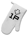 Player One Couples Design White Printed Fabric Oven Mitt-Oven Mitt-TooLoud-White-Davson Sales