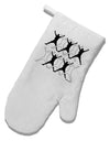 Ten Lords A Leaping Text White Printed Fabric Oven Mitt-Oven Mitt-TooLoud-White-Davson Sales