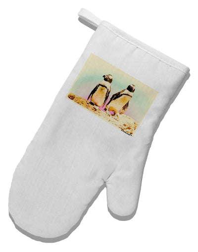 Magellanic Penguin Watercolor White Printed Fabric Oven Mitt-Oven Mitt-TooLoud-White-Davson Sales