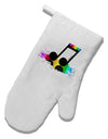 Paint Music Note White Printed Fabric Oven Mitt-Oven Mitt-TooLoud-White-Davson Sales