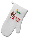 Rudolf Ratchet Reindeer Color Text White Printed Fabric Oven Mitt-Oven Mitt-TooLoud-White-Davson Sales