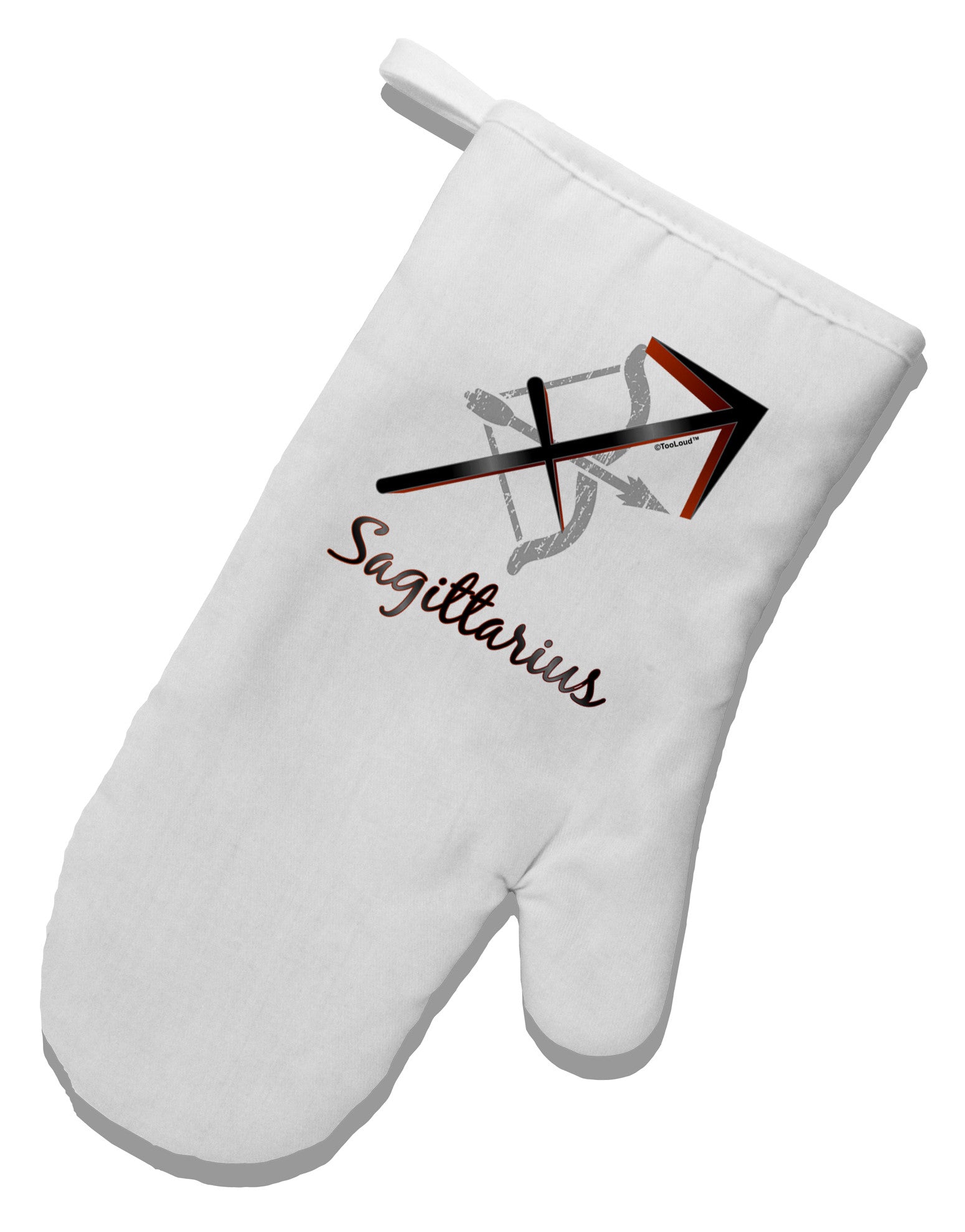 Sagittarius Symbol White Printed Fabric Oven Mitt-Oven Mitt-TooLoud-White-Davson Sales
