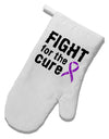 Fight for the Cure - Purple Ribbon Alzheimers Disease White Printed Fabric Oven Mitt-Oven Mitt-TooLoud-White-Davson Sales