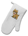 Kawaii Standing Puppy White Printed Fabric Oven Mitt-Oven Mitt-TooLoud-White-Davson Sales