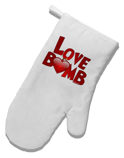 Love Bomb Text White Printed Fabric Oven Mitt-Oven Mitt-TooLoud-White-Davson Sales