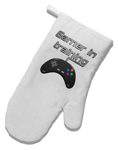 Gamer In Training Color White Printed Fabric Oven Mitt by TooLoud-Oven Mitt-TooLoud-White-Davson Sales