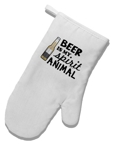 Beer Is My Spirit Animal White Printed Fabric Oven Mitt-Oven Mitt-TooLoud-White-Davson Sales