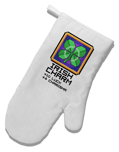 Pixel Irish Charm Item White Printed Fabric Oven Mitt-Oven Mitt-TooLoud-White-Davson Sales