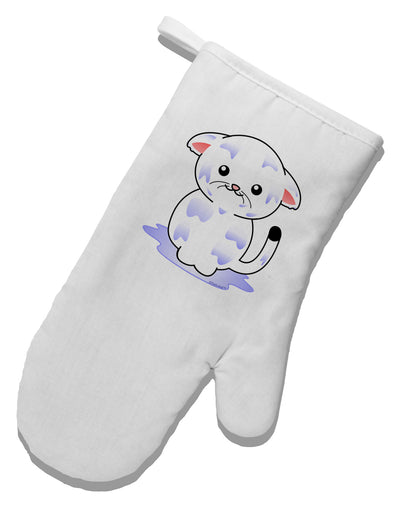 TooLoud Wet Pussycat White Printed Fabric Oven Mitt-Oven Mitt-TooLoud-White-Davson Sales