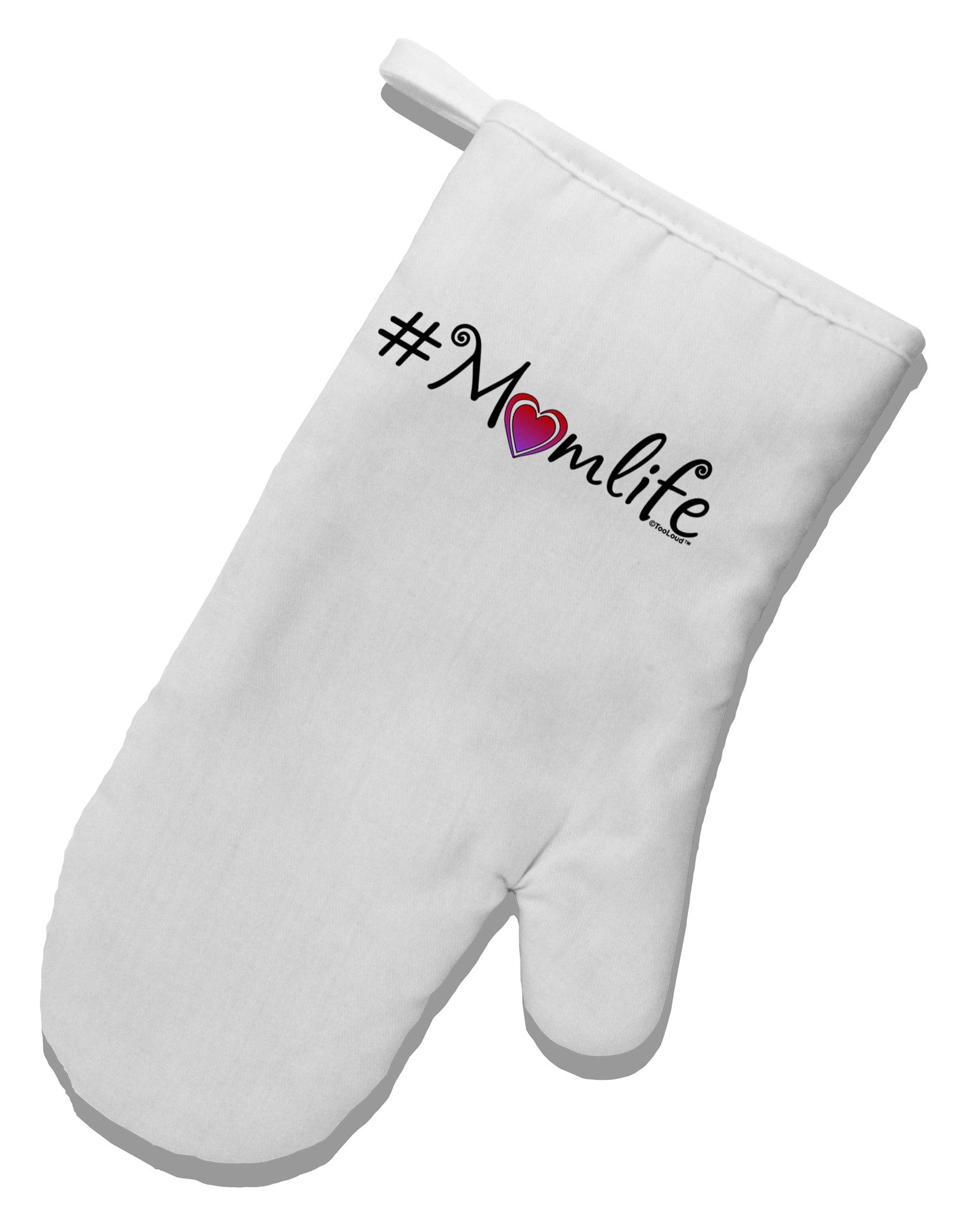 Hashtag Momlife White Printed Fabric Oven Mitt by TooLoud-Oven Mitt-TooLoud-White-Davson Sales