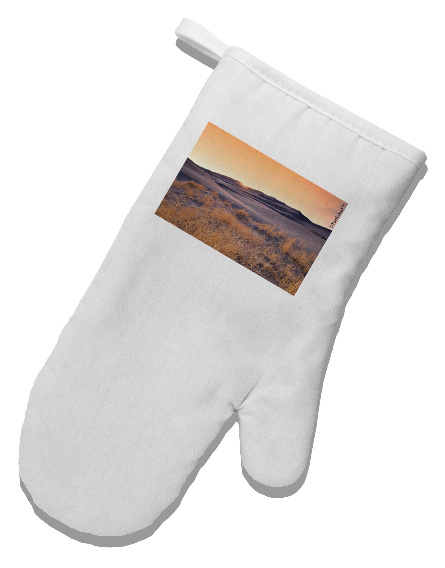 Colorado Sand Dunes White Printed Fabric Oven Mitt-Oven Mitt-TooLoud-White-Davson Sales
