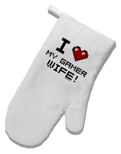 I Heart My Gamer Wife White Printed Fabric Oven Mitt-Oven Mitt-TooLoud-White-Davson Sales