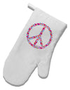 Peace Sign Hearts White Printed Fabric Oven Mitt-Oven Mitt-TooLoud-White-Davson Sales
