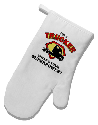 Trucker - Superpower White Printed Fabric Oven Mitt-Oven Mitt-TooLoud-White-Davson Sales