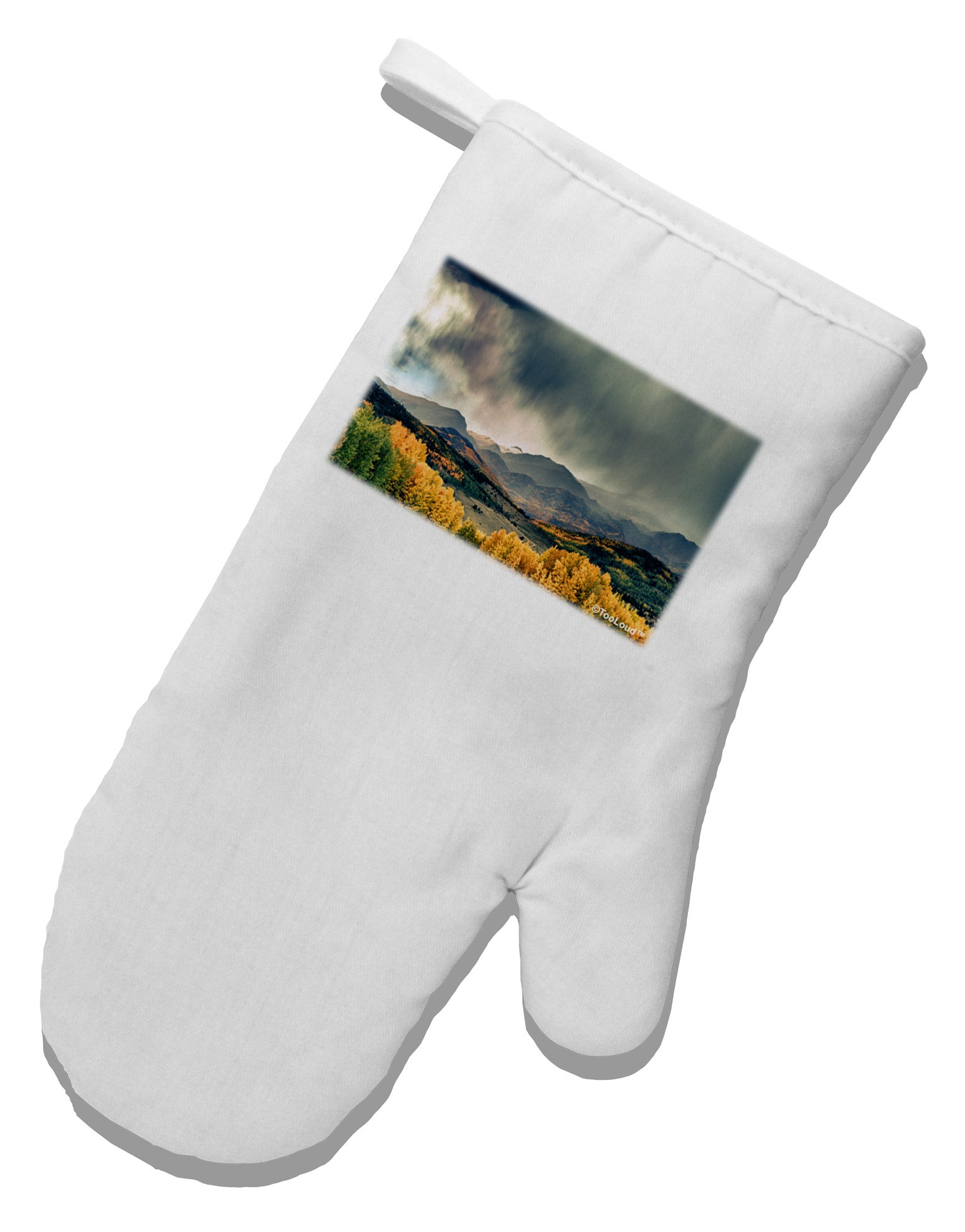 Colorado Mountain Scene Photo White Printed Fabric Oven Mitt-Oven Mitt-TooLoud-White-Davson Sales