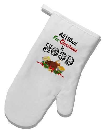 All I Want Is Food White Printed Fabric Oven Mitt-Oven Mitt-TooLoud-White-Davson Sales