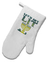 Let's Get Lit Menorah White Printed Fabric Oven Mitt-Oven Mitt-TooLoud-White-Davson Sales