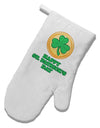 Shamrock Button - St Patrick's Day White Printed Fabric Oven Mitt by TooLoud-Oven Mitt-TooLoud-White-Davson Sales