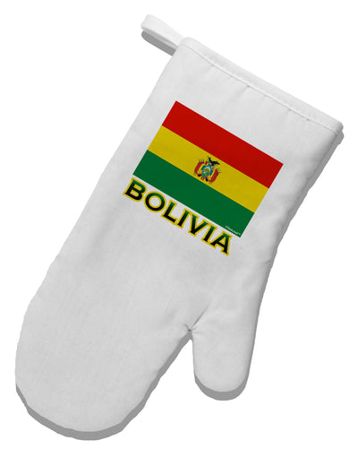 Bolivia Flag White Printed Fabric Oven Mitt-Oven Mitt-TooLoud-White-Davson Sales