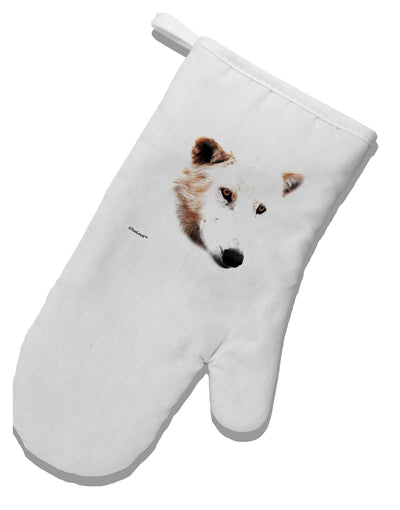 TooLoud White Wolf Head Cutout White Printed Fabric Oven Mitt-Oven Mitt-TooLoud-White-Davson Sales