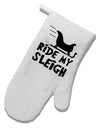 Ride My Sleigh BnW White Printed Fabric Oven Mitt-Oven Mitt-TooLoud-White-Davson Sales