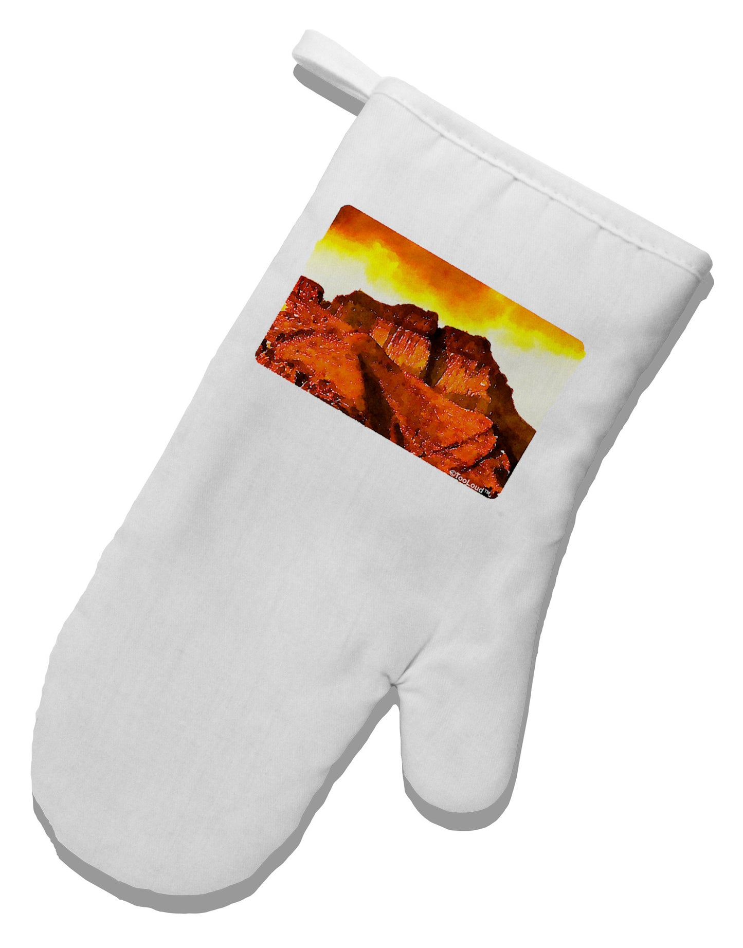 San Juan Mountain Range CO White Printed Fabric Oven Mitt-Oven Mitt-TooLoud-White-Davson Sales