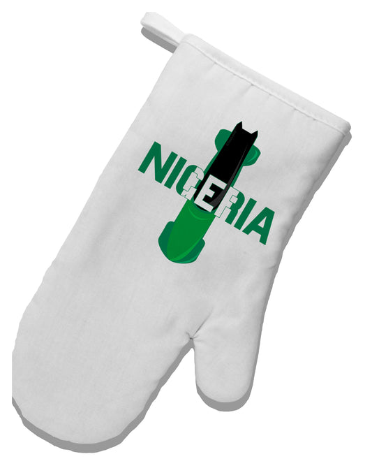 Nigeria Bobsled White Printed Fabric Oven Mitt by TooLoud-Oven Mitt-TooLoud-White-Davson Sales