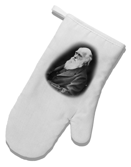 Charles Darwin Black and White White Printed Fabric Oven Mitt by TooLoud-Oven Mitt-TooLoud-White-Davson Sales