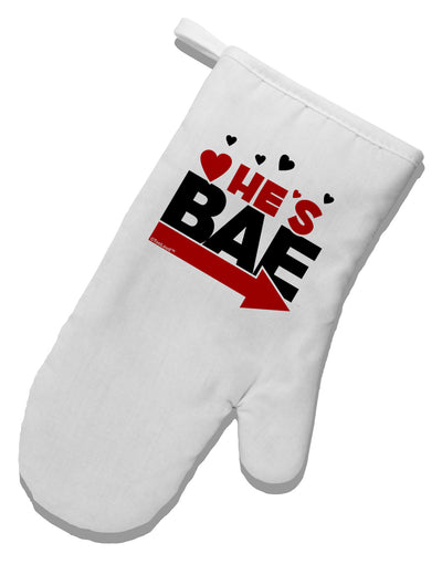 He's BAE - Right Arrow White Printed Fabric Oven Mitt-Oven Mitt-TooLoud-White-Davson Sales