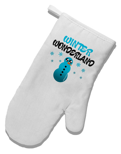 Winter Wonderland Snowman White Printed Fabric Oven Mitt-Oven Mitt-TooLoud-White-Davson Sales