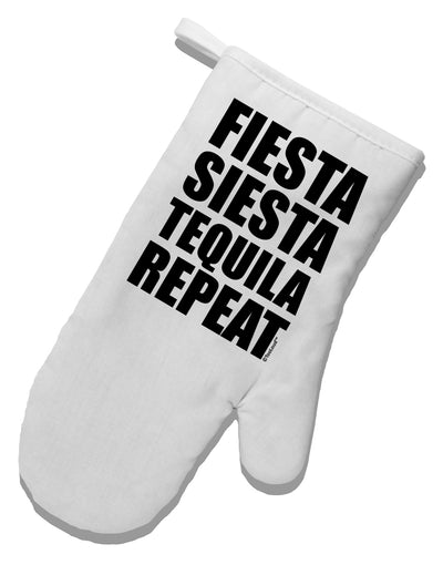 Fiesta Siesta Tequila Repeat White Printed Fabric Oven Mitt by TooLoud-Oven Mitt-TooLoud-White-Davson Sales