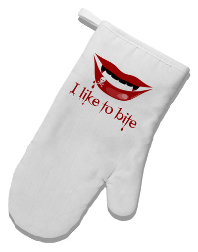 Like to Bite White Printed Fabric Oven Mitt-Oven Mitt-TooLoud-White-Davson Sales