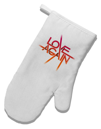 Love Again Typography White Printed Fabric Oven Mitt-Oven Mitt-TooLoud-White-Davson Sales