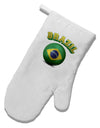 Soccer Ball Flag - Brazil White Printed Fabric Oven Mitt-Oven Mitt-TooLoud-White-Davson Sales