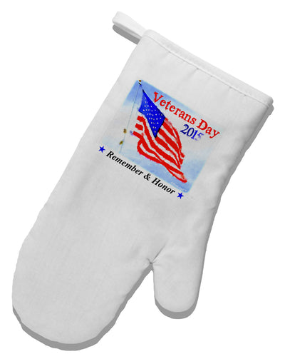 Veterans Day 2015 WaterColor White Printed Fabric Oven Mitt-Oven Mitt-TooLoud-White-Davson Sales