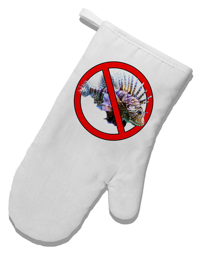 No Lionfish White Printed Fabric Oven Mitt-Oven Mitt-TooLoud-White-Davson Sales