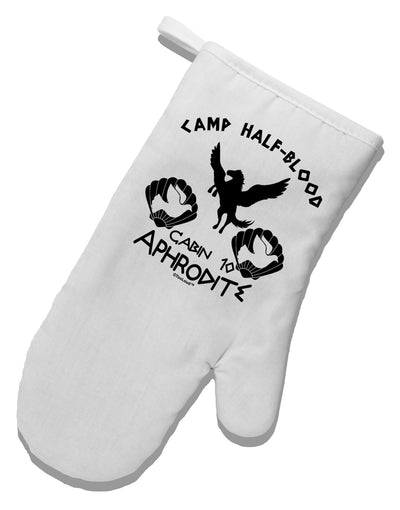 Cabin 10 Aphrodite Camp Half Blood White Printed Fabric Oven Mitt-Oven Mitt-TooLoud-White-Davson Sales